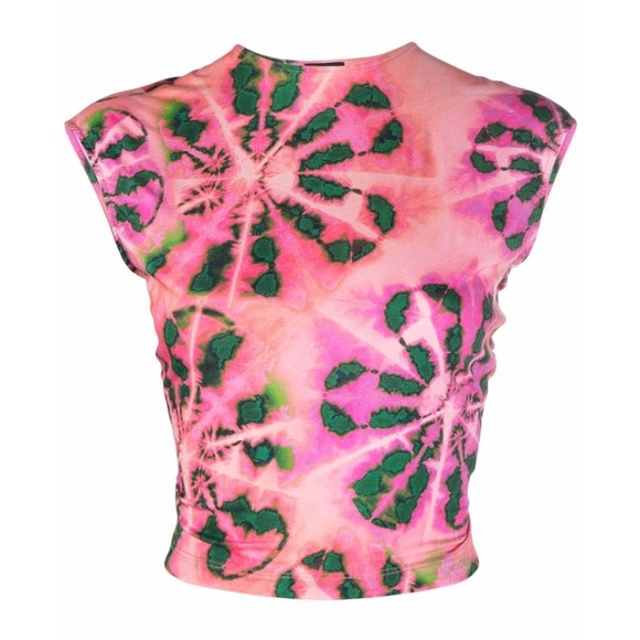 $128 Pinko backless tie dye cotton top, S/M - Picture 4 of 9